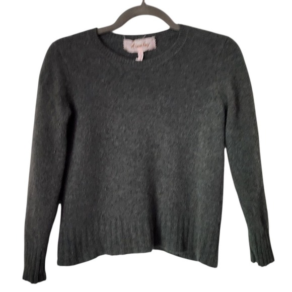 AINSLEY 100% Cashmere Crewneck Sweater Gray Size Small - Picture 1 of 7